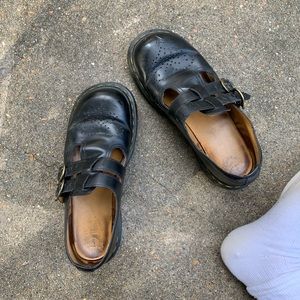 Dr. Martens Mary Janes Black Leather Buckles